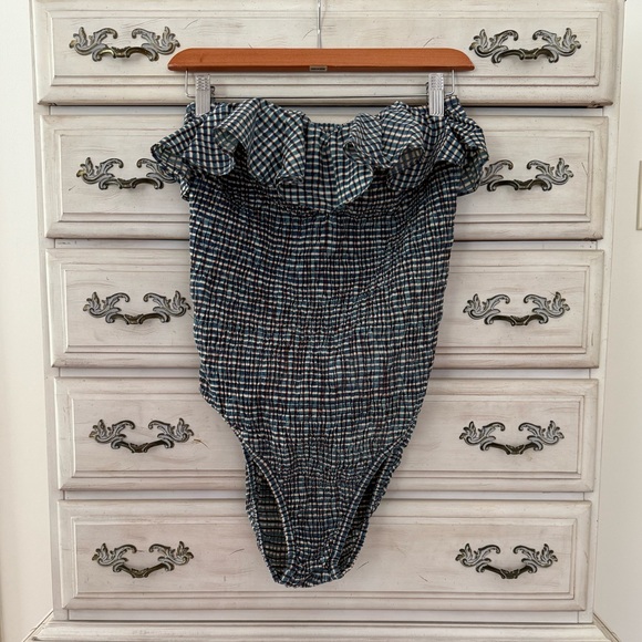 Plaid Ruffle Bodysuit - Picture 1 of 5